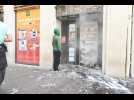 Grève du 2 octobre : des manifestants ont enflammé du papier devant l'entrée du Mcdo de Nancy