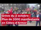 VIDÉO. Grève du 2 octobre. Plus de 3 300 personnes ont manifesté dans les Côtes-d'Armor