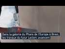 Dans la galerie du Phare de l'Europe à Brest, les travaux du futur Leclerc avancent