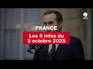 VIDEO. Les 5 infos France du jour