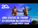 Etats-Unis : Une statue de Trump tenant la main d'Epstein réapparaît au Capitole