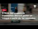 VIDEO. À Nice, les usagers de trottinettes devront porter un casque à partir du 1er novembre