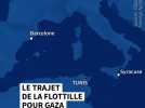 Le trajet de la flottille pour Gaza