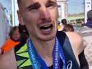 Running. Aurelien Declosmesnil réagit après sa victoire au marathon de Rouen