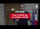 VIDEO. Les 5 infos France du 4 octobre 2025