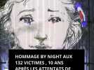 Hommage by night aux 132 victimes, 10 ans après les attentats de Paris