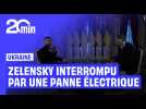 En pleine interview, le Président Volodymyr Zelensky interrompu par une panne d'électricité