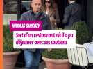 Nicolas Sarkozy sort du restaurant Le Flandrin sous les acclamations de la foule