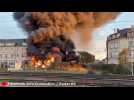 Compiègne. Un bus s'embrase et explose près de la gare sans faire de victime