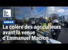 La colère des agriculteurs avec leurs tracteurs avant la venue d'Emmanuel Macron à Arras