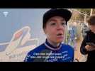 La Bretonne Amandine Fouquenet après sa victoire à Quelneuc sur la Coupe de France de cyclo-cross.