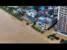Les images des inondations spectaculaires en Chine