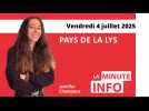 La Minute de l'info de l'Echo de la Lys du vendredi 4 juillet 2025