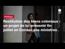 VIDEO. Restitution des biens coloniaux : un projet de loi présenté fin juillet en Conseil des ministres