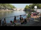 VIDÉO. Canicule : la baignade dans la Seine attire les foules pour lutter contre la chaleur
