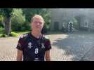 Emma Puvrez avant Ecosse-Belgique à l'Euro de hockey
