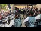 VIDÉO. Au Festival d'Arvor 2025, le bagad de Vannes joue dans les jardins des remparts