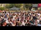 Au Festival d'Arvor 2025, le public danse un An Dro sur la musique du bagad Melinerion de Vannes