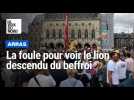 Arras : la foule pour voir le lion descendu du beffroi sur la place des Héros