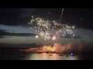 VIDÉO. Dans les Côtes-d'Armor, l'île d'où était tiré le feu d'artifice s'embrase