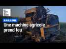 Une machine à balles prend feu à Bailleul