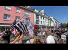 VIDEO. Bagad de New York pour fermer la marche de la Grande Parade du Festival Interceltique de Lorient