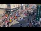 VIDÉO. Point final de cette Grande Parade 2025, le passage du Bagad New York, les cousins d'Amérique