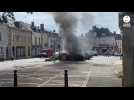 VIDEO. Une voiture prend feu à Château-Gontier-sur-Mayenne, une personne secourue