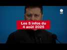 VIDEO. Les 5 infos du 4 août 2025