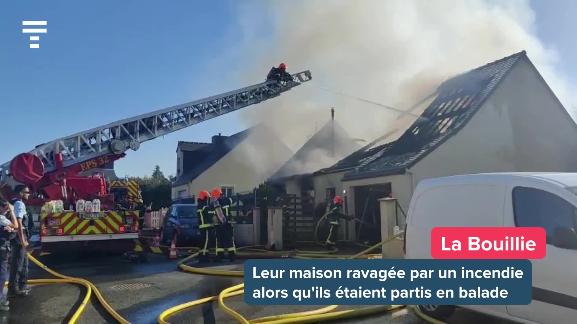 À La Bouillie, leur maison ravagée par un incendie alors qu'ils étaient partis en balade [Vidéo]