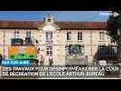 Des travaux dans la cour de l'école Arthur-Bureau à Bar-sur-Aube pour désimperméabiliser les sols