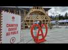 Une maison alsacienne construite sur le parvis du parc des expositions de Strasbourg