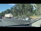 Un camion en feu sur l'autoroute A1