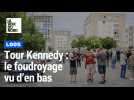 Loos : l'effondrement de la Tour Kennedy vu depuis la route de Sequedin