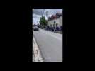 Le peloton du Tour de France traverse Lecelles