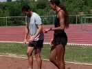 Nafi Thiam à l'entraînement au stade de Naimette