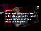 VIDEO. Assistants parlementaires du RN : Marine Le Pen saisit la cour européenne des droits de l'Homme