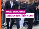 Obsèques de Thierry Ardisson : Arthur arrive en L'Église et chute !