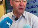 Patrice Vergriete présente la troisième phase de rénovation de la digue de Dunkerque à Leffrinckoucke.