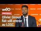 Olivier Giroud en conférence de presse à Lille pour son entrée au LOSC