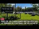 Près de 150 caravanes se sont installées sur le terrain de football de Villechétif ce lundi 4 août