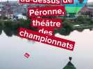 En vol au-dessus de Péronne, théâtre des championnats de France de montgolfières