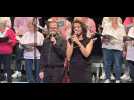 Delphine Delannoy, maire de Roye, a chanté pour la bonne cause lors d'Octobre rose