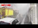VIDÉO. Un incendie en cours en centre-ville de Lisieux, les pompiers arrivent sur place