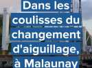 Chantier SNCF : remplacement d'un aiguillage à Malaunay