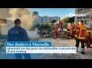 Les dealers allument un feu pour se réchauffer à proximité d'une école à Marseille