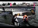 VIDÉO Transat Café L'Or. Après le chavirage, opération retournement de l'Ocean Fifty Lazare x Helio