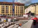 Visite des travaux de la place du Diamant à Ajaccio