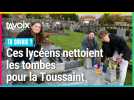 Lycéens, ils nettoient bénévolement les tombes pour la Toussaint