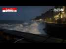 VIDÉO. Les vagues déferlent sur la promenade du Plat Gousset à Granville